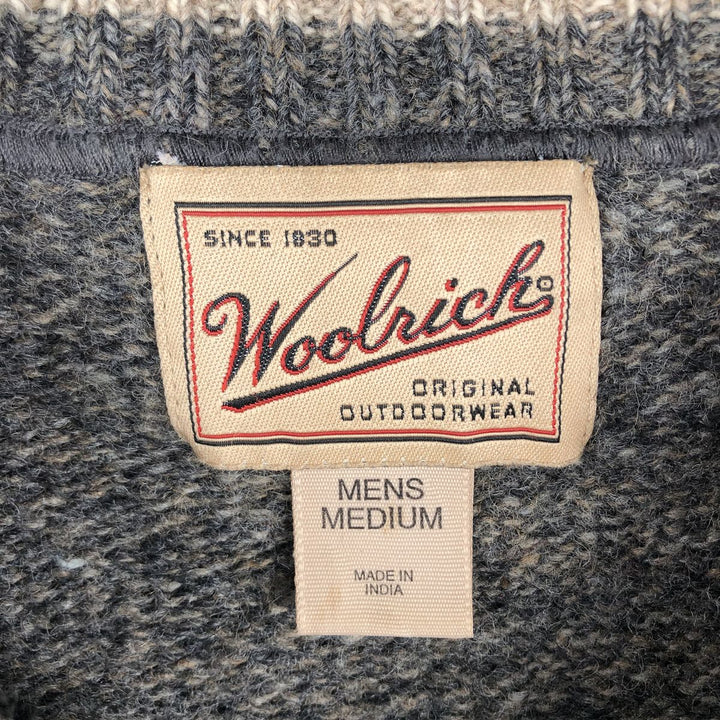 2000'S WOOLRICH Wool Knit Sweater, Men's Size M wool gray type Vintage Second Hand