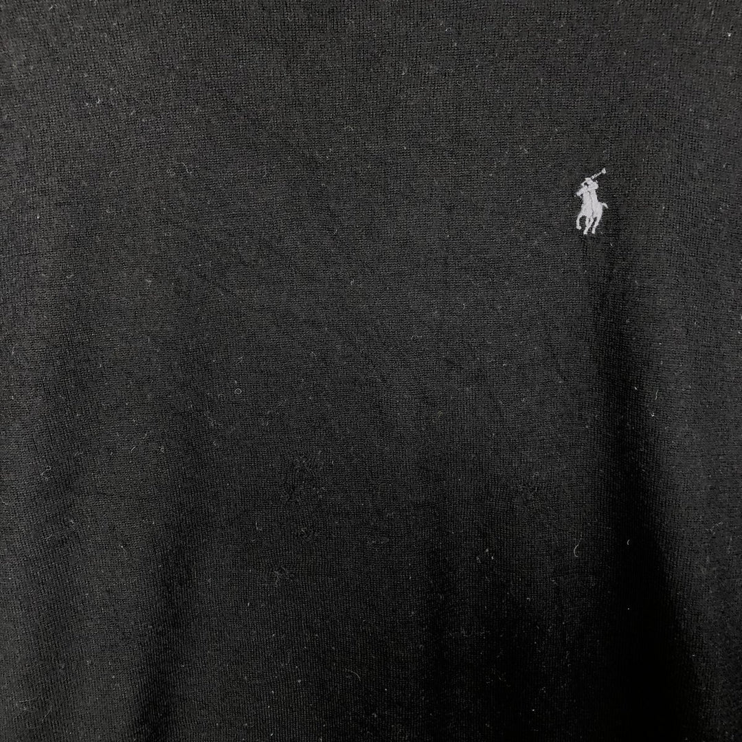 Ralph Lauren POLO RALPH LAUREN merino wool knit sweater, men's size M Merino wool black type Vintage Second Hand