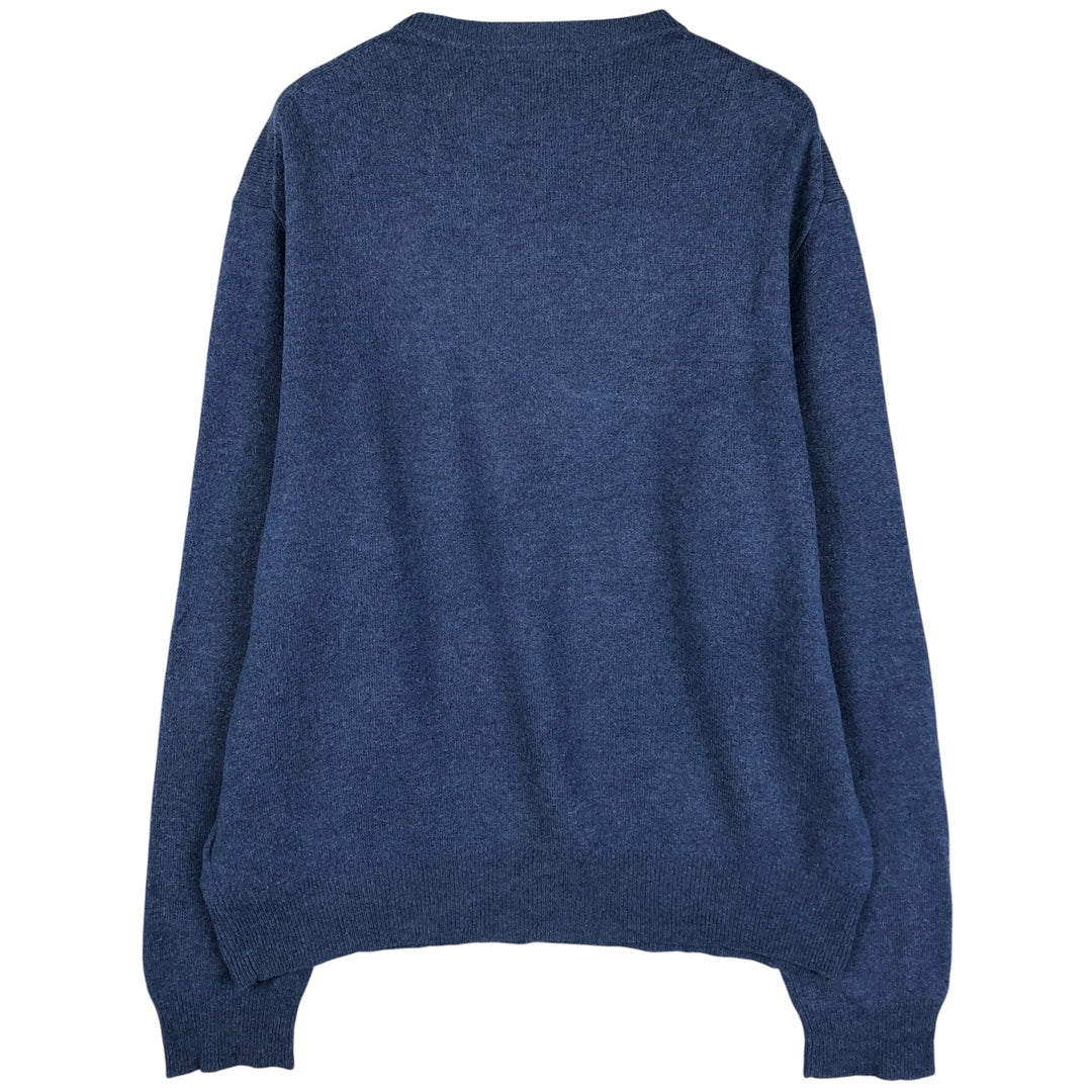 Ralph Lauren POLO RALPH LAUREN merino wool knit sweater, men's size L Merino wool blue type Vintage Second Hand