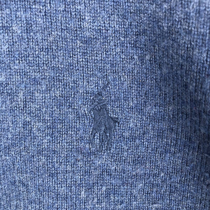 Ralph Lauren POLO RALPH LAUREN merino wool knit sweater, men's size L Merino wool blue type Vintage Second Hand