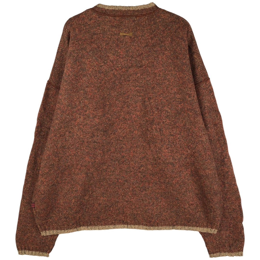 2000'S WOOLRICH Wool Knit Sweater, Men's XXL wool brown type Vintage Second Hand