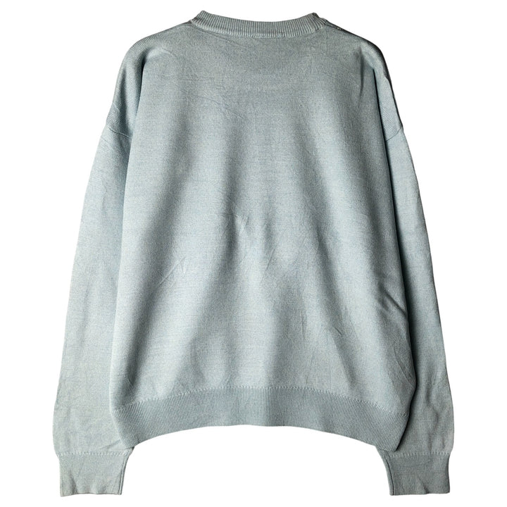 Vintage 1970'S Lacoste wool knit sweater, made in Spain, size 5 (men's L), crew neck. wool Blue type light blue Vintage Second Hand