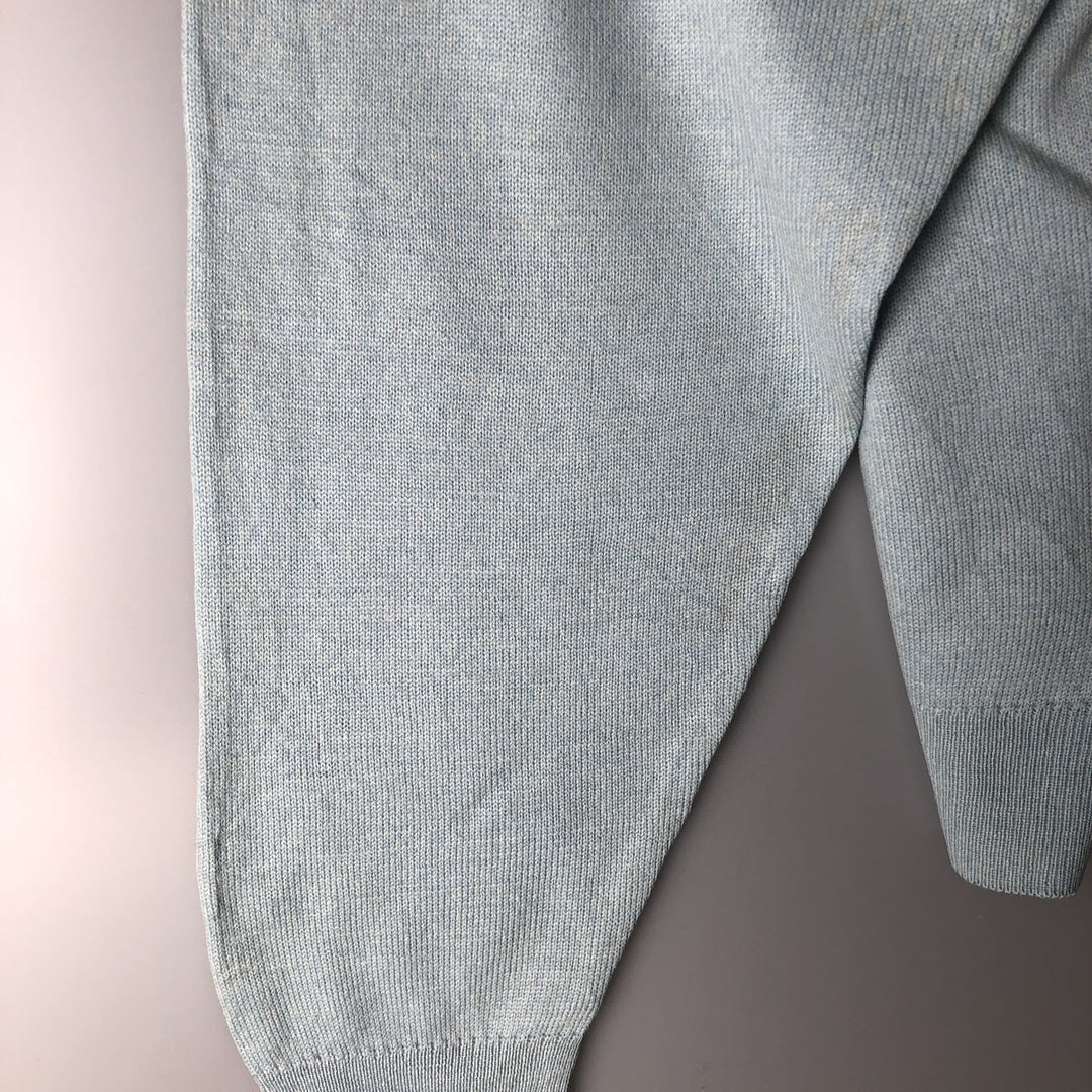 Vintage 1970'S Lacoste wool knit sweater, made in Spain, size 5 (men's L), crew neck. wool Blue type light blue Vintage Second Hand