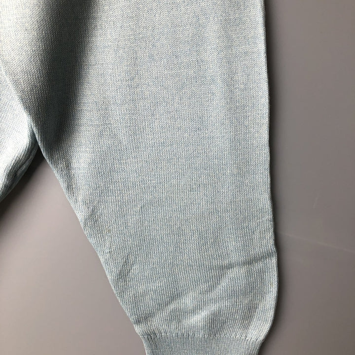 Vintage 1970'S Lacoste wool knit sweater, made in Spain, size 5 (men's L), crew neck. wool Blue type light blue Vintage Second Hand