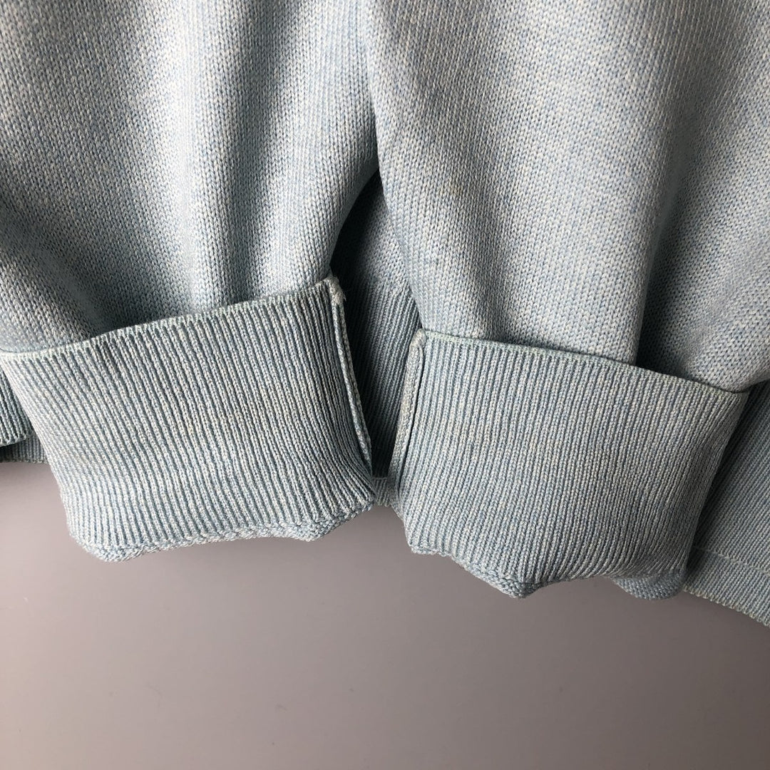 Vintage 1970'S Lacoste wool knit sweater, made in Spain, size 5 (men's L), crew neck. wool Blue type light blue Vintage Second Hand