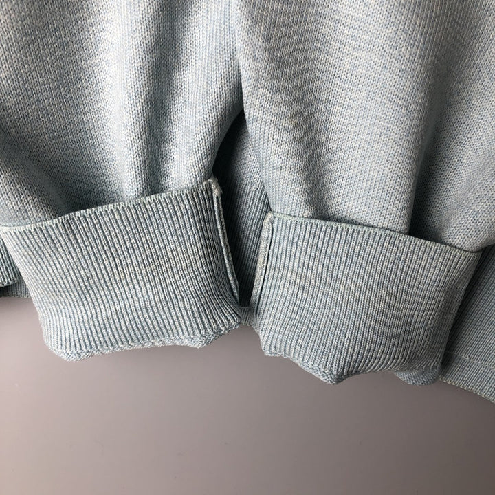 Vintage 1970'S Lacoste wool knit sweater, made in Spain, size 5 (men's L), crew neck. wool Blue type light blue Vintage Second Hand