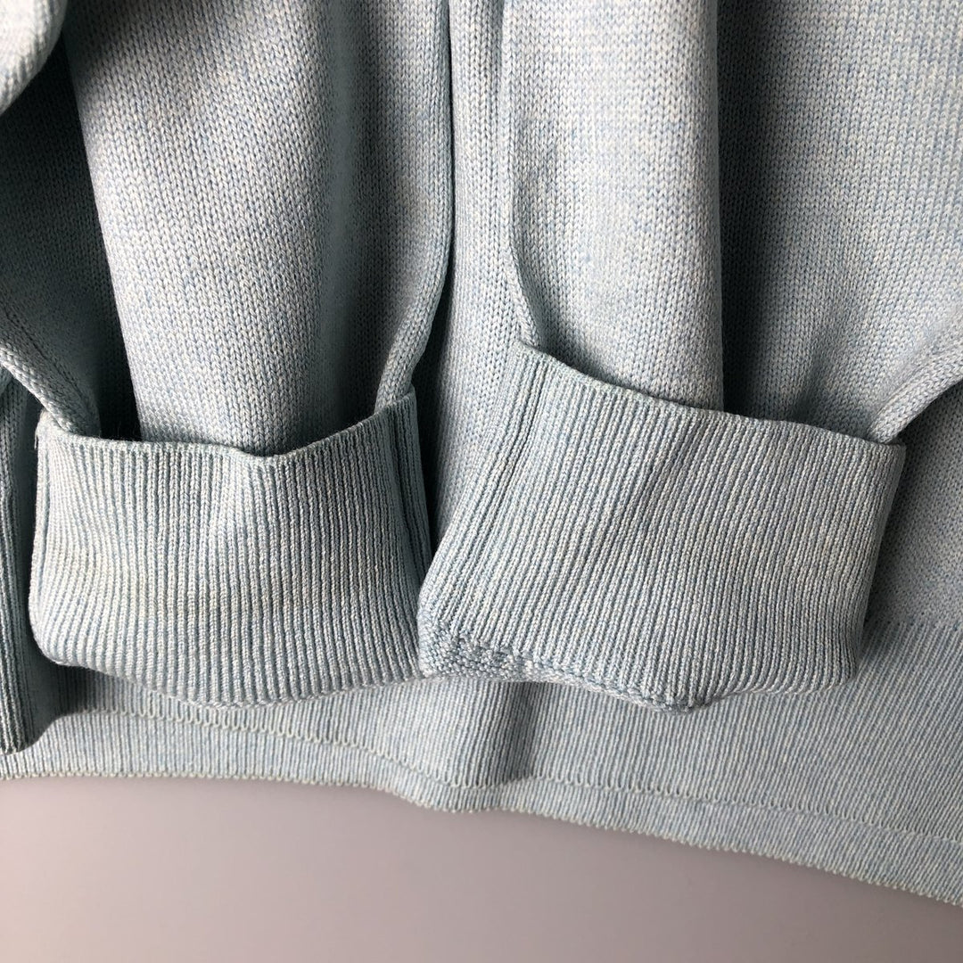 Vintage 1970'S Lacoste wool knit sweater, made in Spain, size 5 (men's L), crew neck. wool Blue type light blue Vintage Second Hand