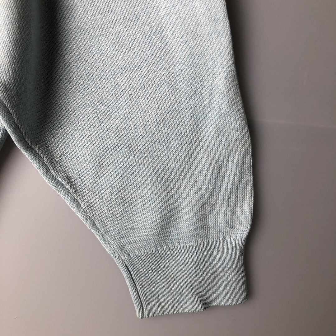 Vintage 1970'S Lacoste wool knit sweater, made in Spain, size 5 (men's L), crew neck. wool Blue type light blue Vintage Second Hand