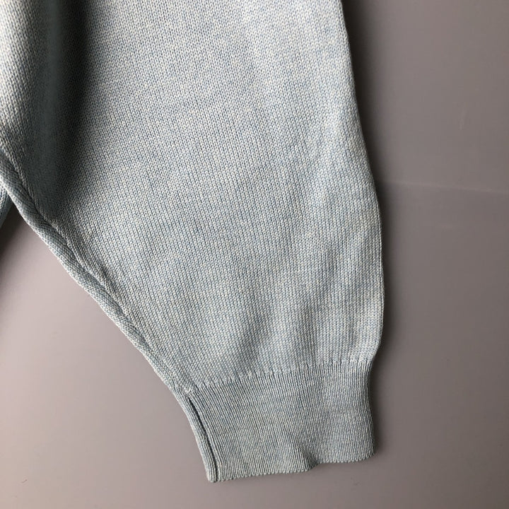 Vintage 1970'S Lacoste wool knit sweater, made in Spain, size 5 (men's L), crew neck. wool Blue type light blue Vintage Second Hand