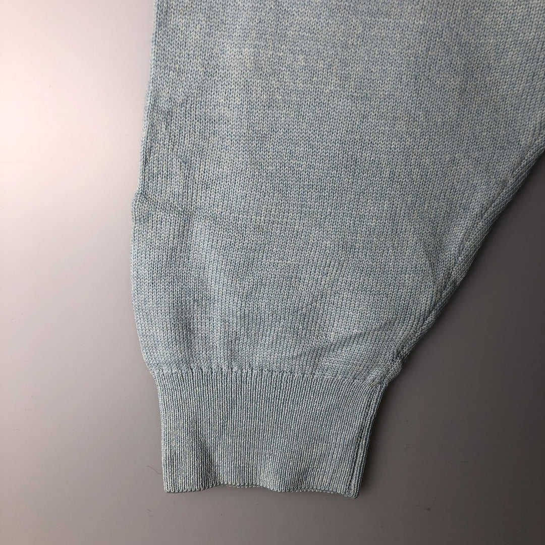 Vintage 1970'S Lacoste wool knit sweater, made in Spain, size 5 (men's L), crew neck. wool Blue type light blue Vintage Second Hand