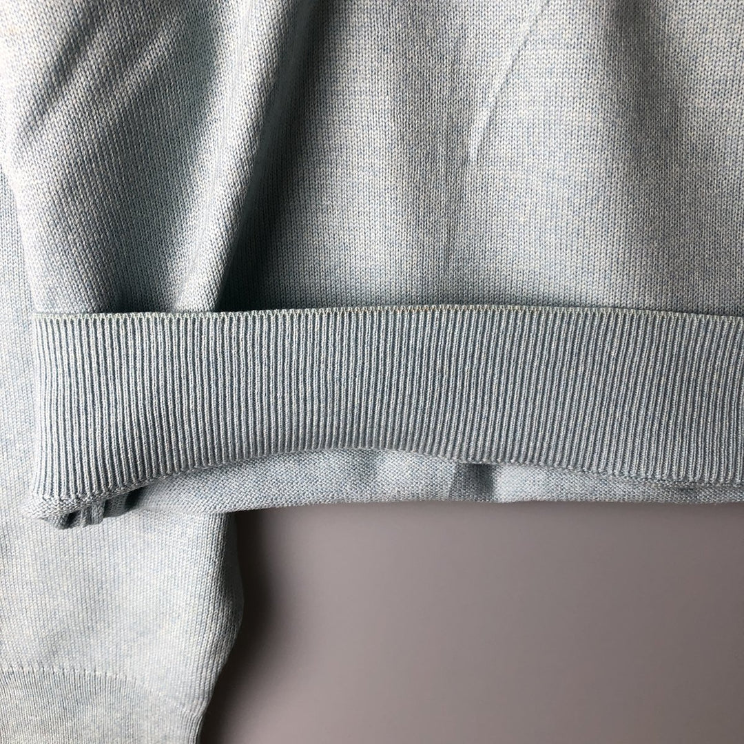 Vintage 1970'S Lacoste wool knit sweater, made in Spain, size 5 (men's L), crew neck. wool Blue type light blue Vintage Second Hand