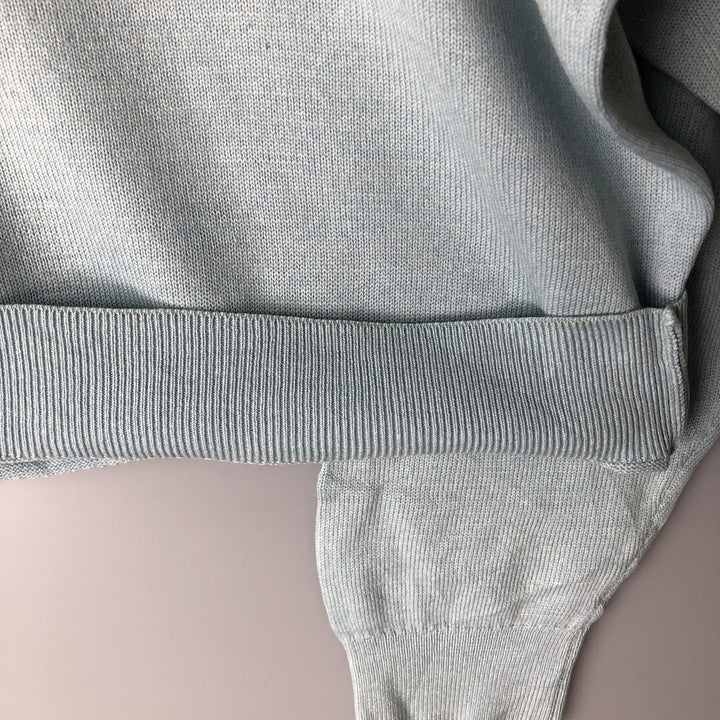 Vintage 1970'S Lacoste wool knit sweater, made in Spain, size 5 (men's L), crew neck. wool Blue type light blue Vintage Second Hand