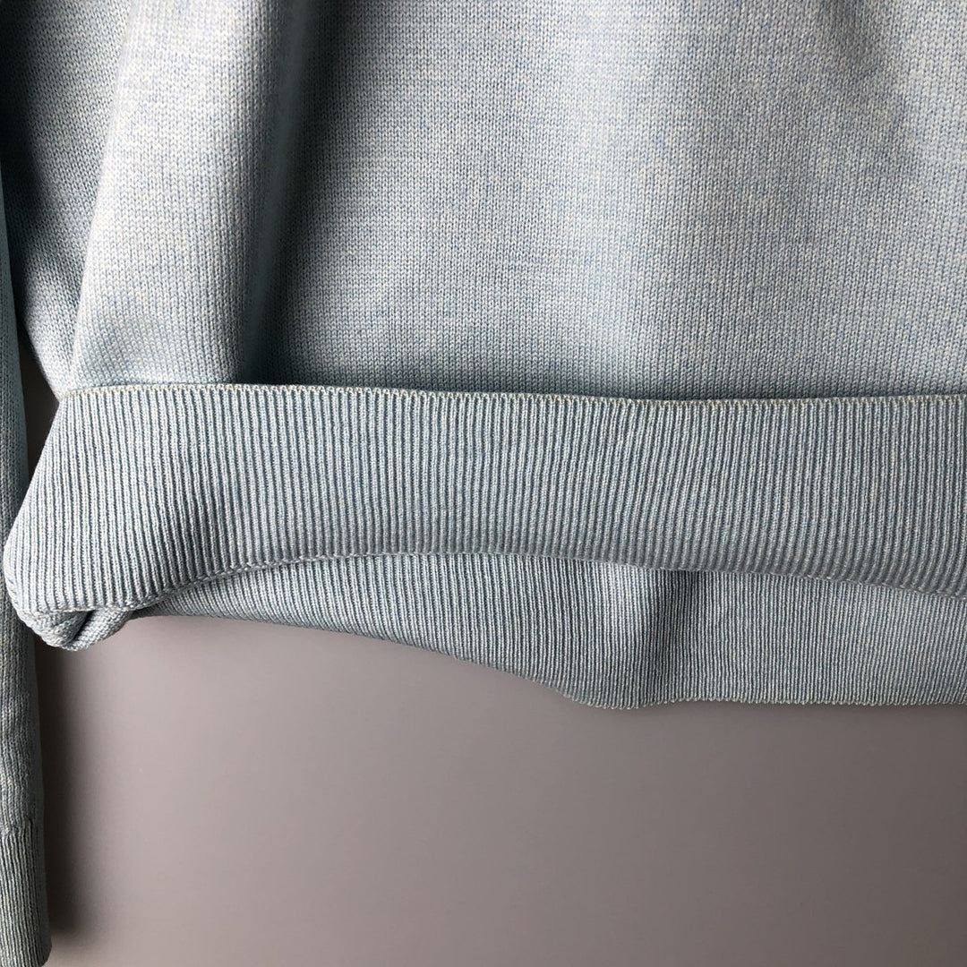 Vintage 1970'S Lacoste wool knit sweater, made in Spain, size 5 (men's L), crew neck. wool Blue type light blue Vintage Second Hand