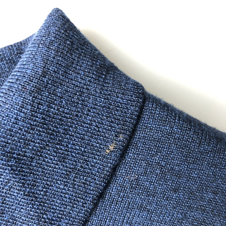 Eddie Bauer polo knit sweater, men's size M Merino wool navy blue type Vintage Second Hand