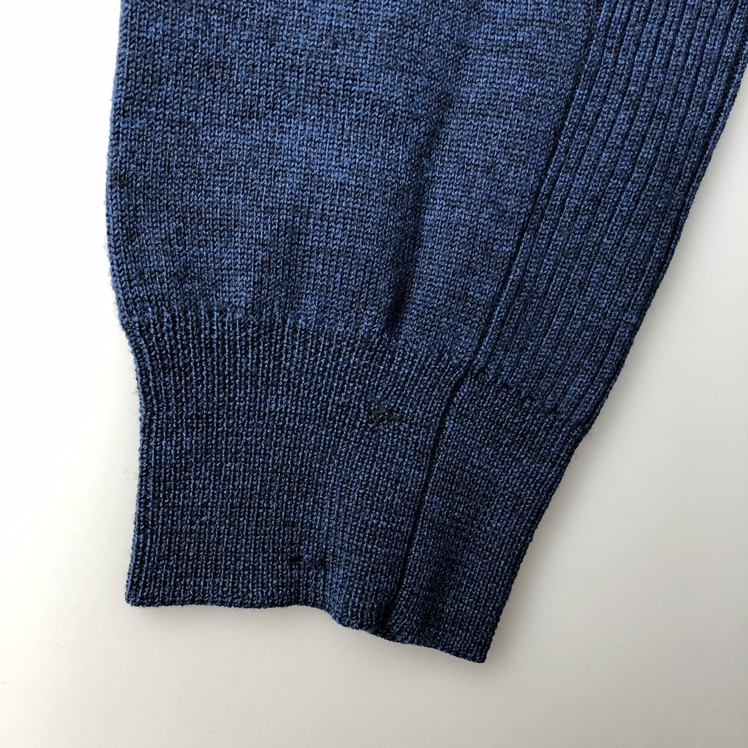 Eddie Bauer polo knit sweater, men's size M Merino wool navy blue type Vintage Second Hand