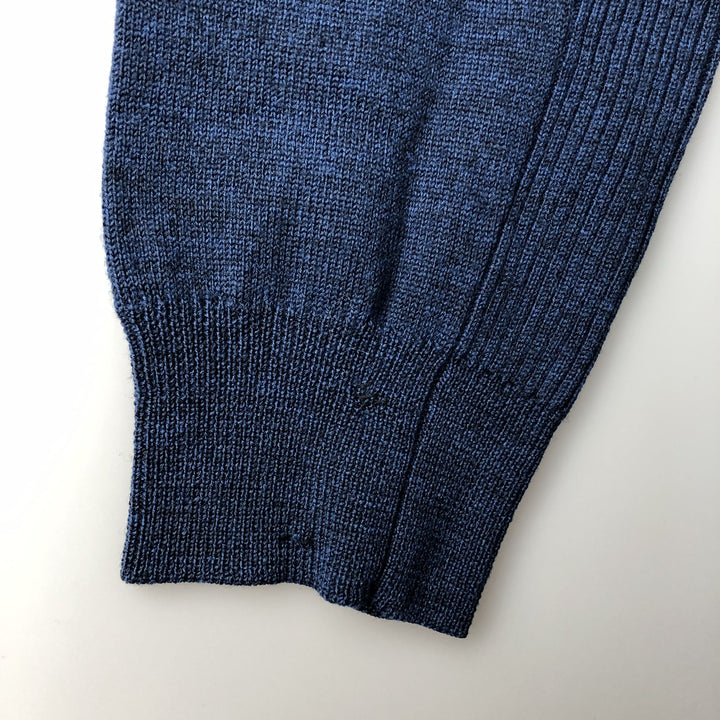 Eddie Bauer polo knit sweater, men's size M Merino wool navy blue type Vintage Second Hand
