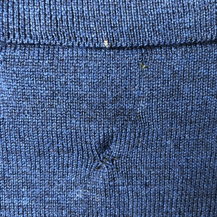 Eddie Bauer polo knit sweater, men's size M Merino wool navy blue type Vintage Second Hand