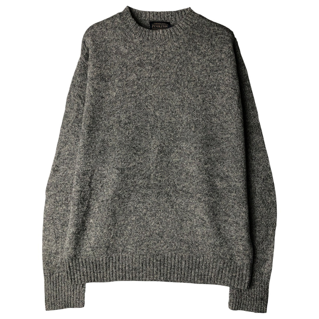 Pendleton wool knit sweater, men's size L unclear gray type Vintage Second Hand
