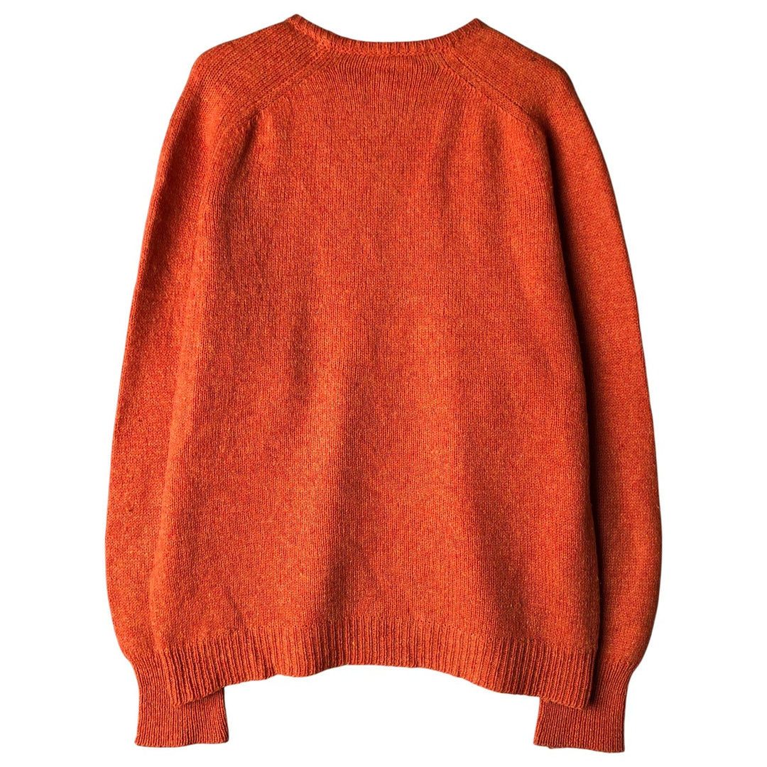 Vintage 60s-70'S Jantzen V-neck knit sweater, made in the USA, size L, men's unclear orange type Vintage Second Hand