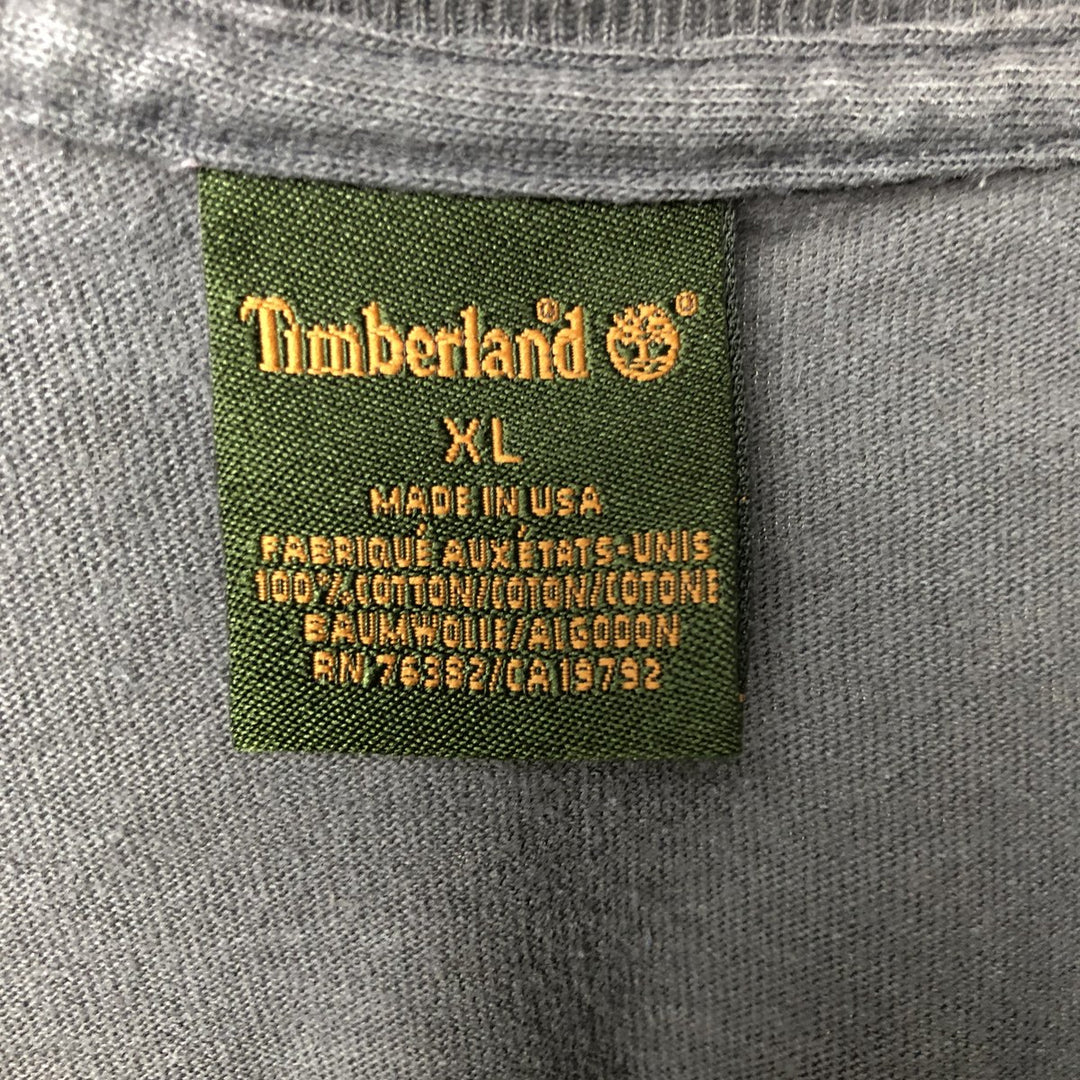 90s-00'S Timberland long-sleeved T-shirt, Made in USA, Men's XL cotton Charcoal Vintage Second Hand
