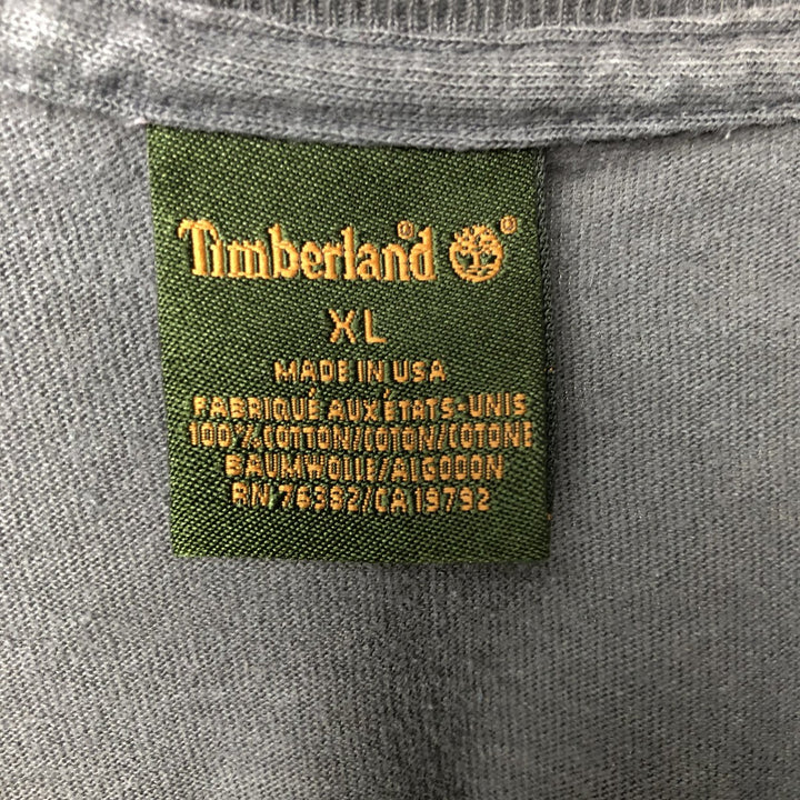 90s-00'S Timberland long-sleeved T-shirt, Made in USA, Men's XL cotton Charcoal Vintage Second Hand