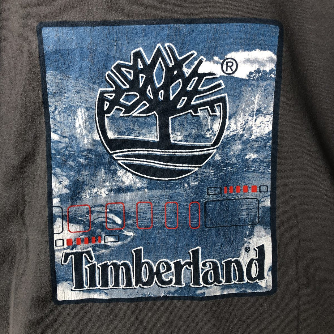 90s-00'S Timberland long-sleeved T-shirt, Made in USA, Men's XL cotton Charcoal Vintage Second Hand