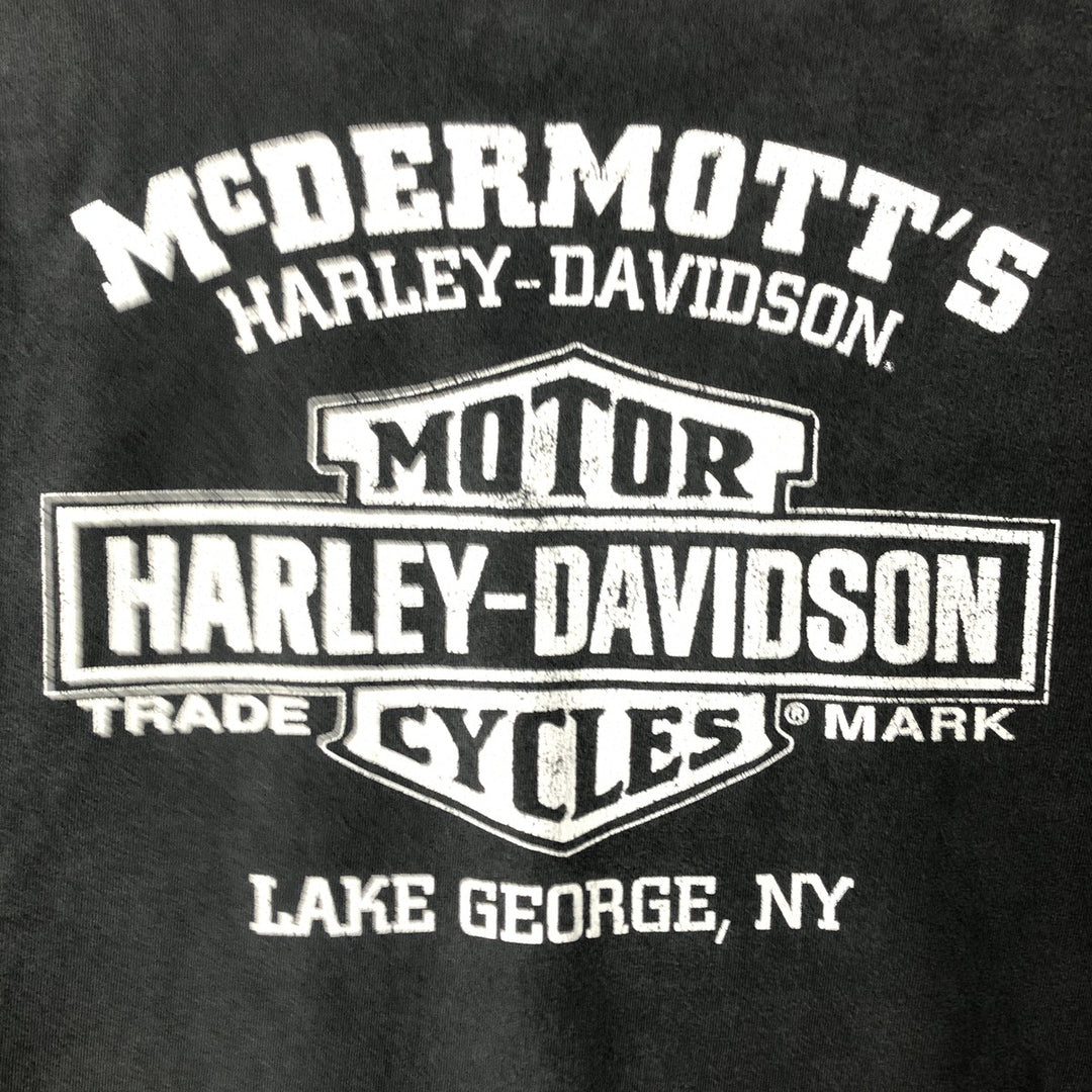 Harley-Davidson Skull Pattern Long T-shirt, Men's L size unclear Charcoal Vintage Second Hand