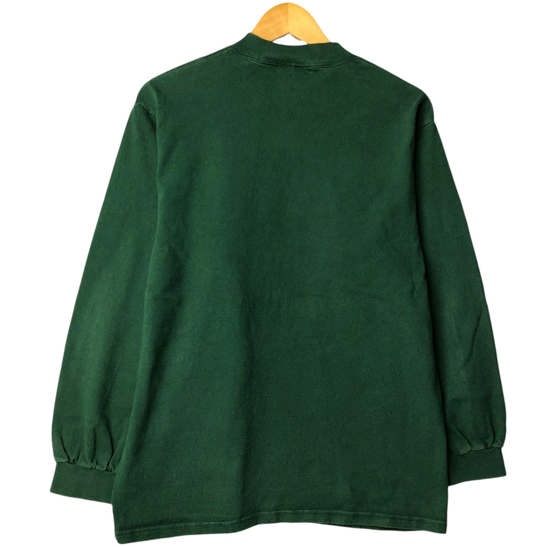 Vintage 90'S Nike mock neck long-sleeved T-shirt, Made in USA, Men's size M cotton Green type dark green Vintage Second Hand