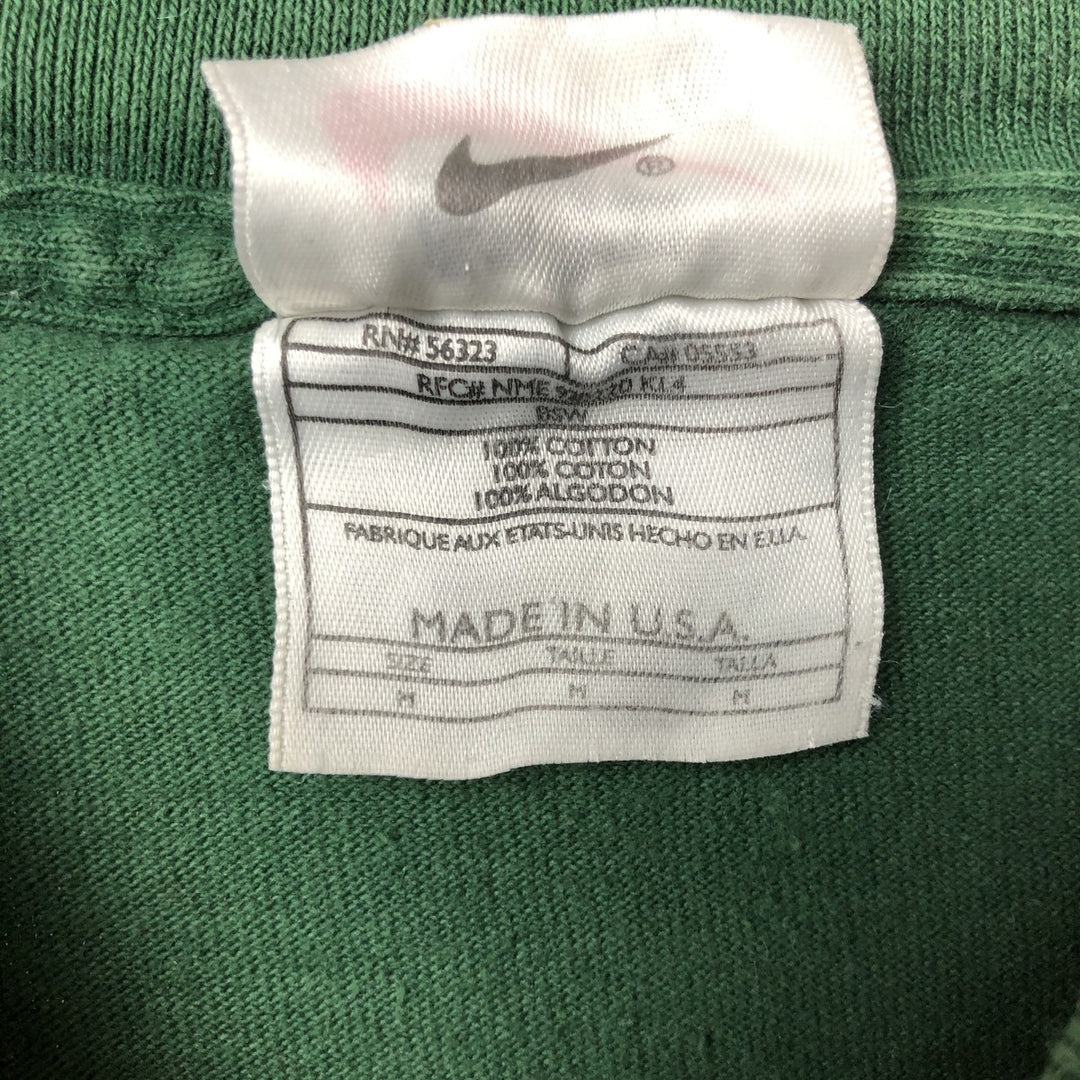 Vintage 90'S Nike mock neck long-sleeved T-shirt, Made in USA, Men's size M cotton Green type dark green Vintage Second Hand