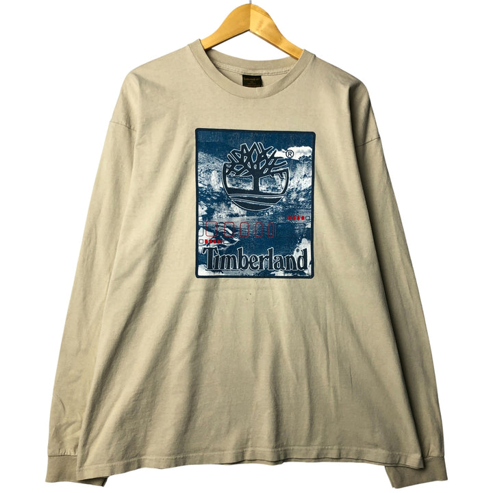90s-00'S Timberland long-sleeved T-shirt, Made in USA, Men's XL cotton Beige type Vintage Second Hand