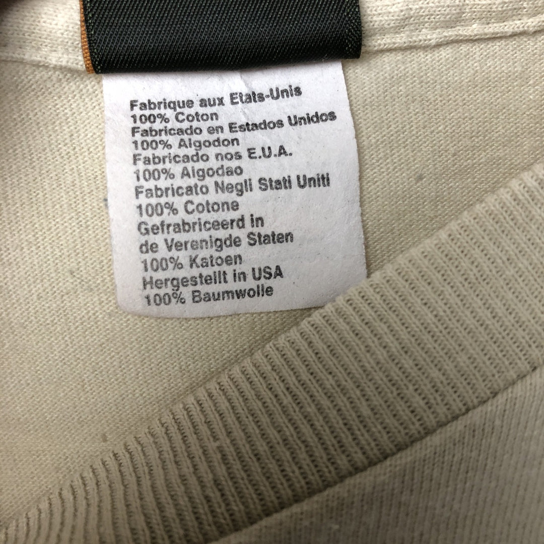 90s-00'S Timberland long-sleeved T-shirt, Made in USA, Men's XL cotton Beige type Vintage Second Hand