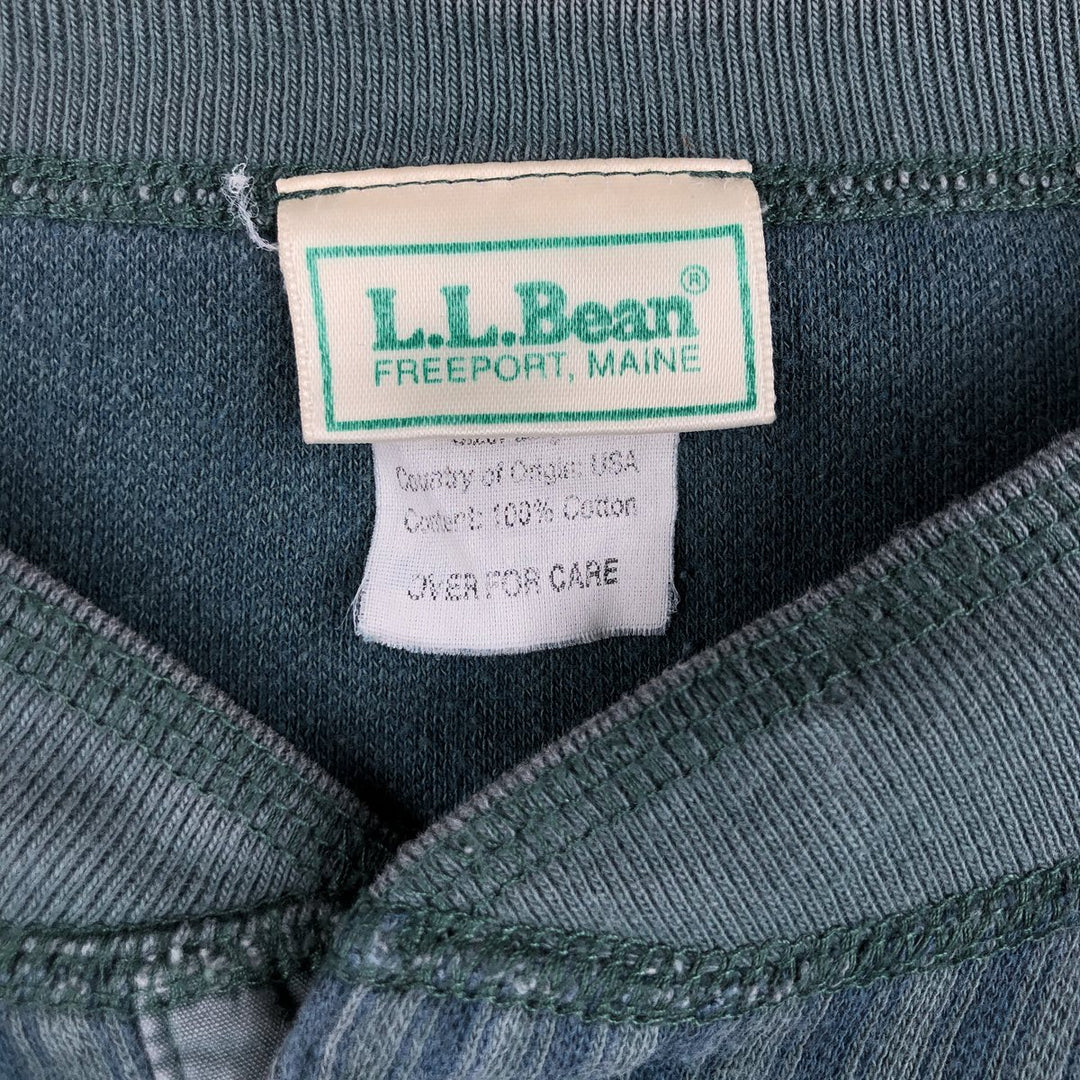 Vintage LL Bean Stripe Pattern Multi-Stripe Henley Neck Long Sleeve T-Shirt (Men's Size L) from the 1980'S to 1990s cotton green type Vintage Second Hand