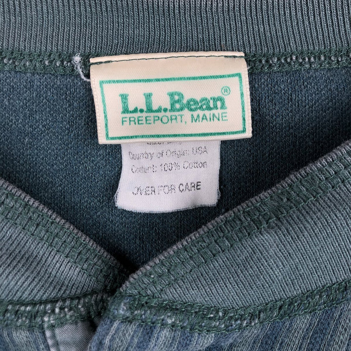 Vintage LL Bean Stripe Pattern Multi-Stripe Henley Neck Long Sleeve T-Shirt (Men's Size L) from the 1980'S to 1990s cotton green type Vintage Second Hand