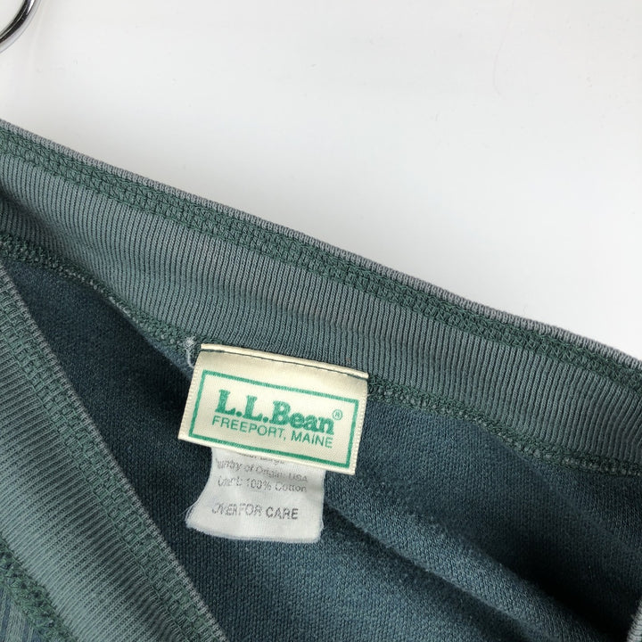 Vintage LL Bean Stripe Pattern Multi-Stripe Henley Neck Long Sleeve T-Shirt (Men's Size L) from the 1980'S to 1990s cotton green type Vintage Second Hand