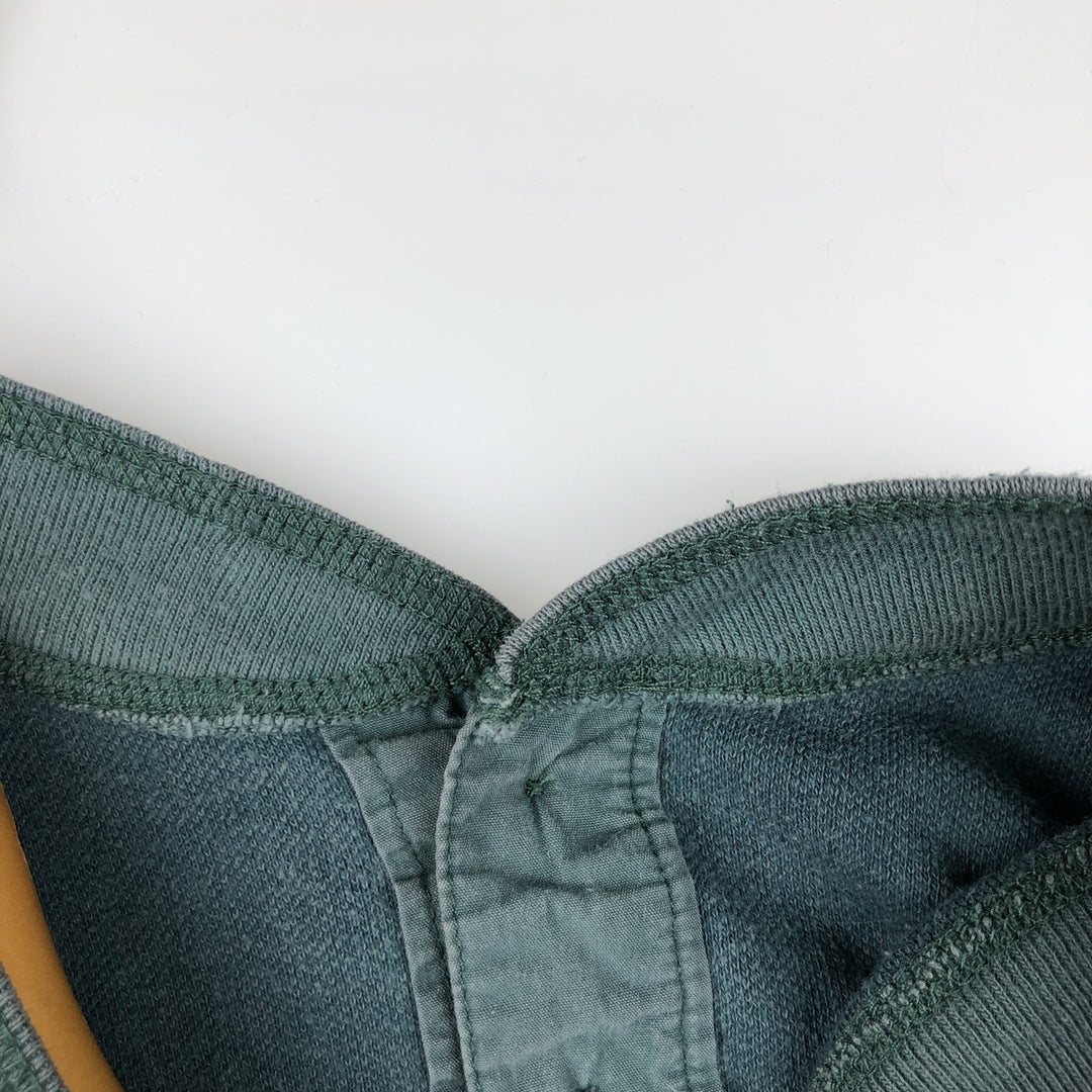 Vintage LL Bean Stripe Pattern Multi-Stripe Henley Neck Long Sleeve T-Shirt (Men's Size L) from the 1980'S to 1990s cotton green type Vintage Second Hand