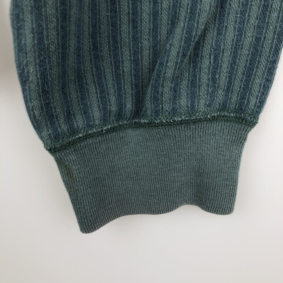 Vintage LL Bean Stripe Pattern Multi-Stripe Henley Neck Long Sleeve T-Shirt (Men's Size L) from the 1980'S to 1990s cotton green type Vintage Second Hand