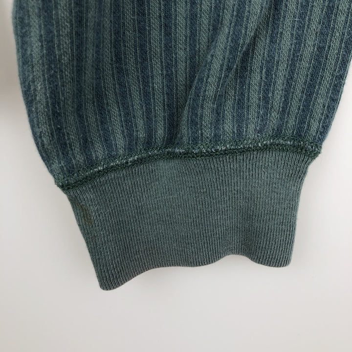 Vintage LL Bean Stripe Pattern Multi-Stripe Henley Neck Long Sleeve T-Shirt (Men's Size L) from the 1980'S to 1990s cotton green type Vintage Second Hand