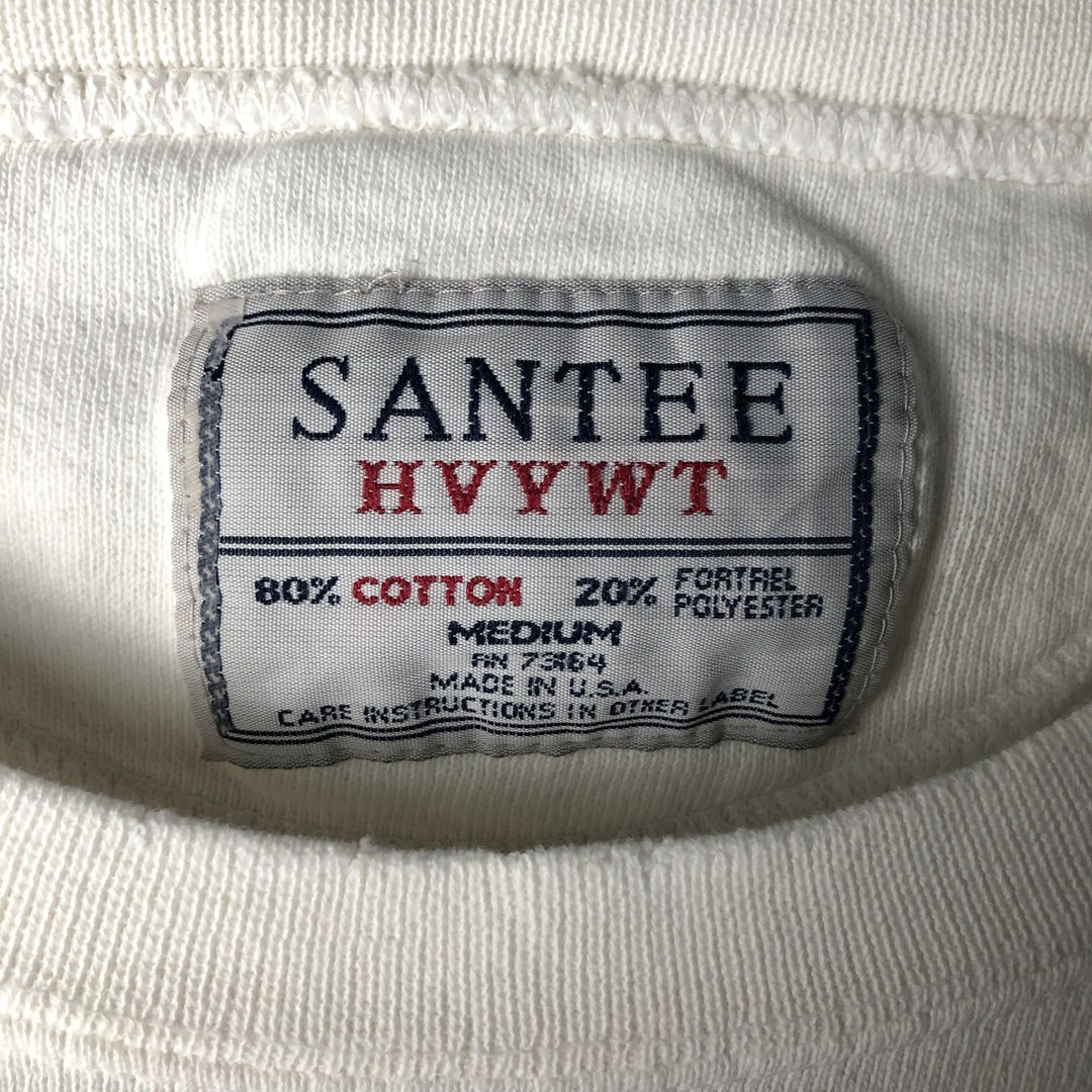 90'S SANTEE HVYWT Hard Rock Cafe Advertising Sweatshirt, Made in USA, Men's Size Medium, Vintage cotton white type Vintage Second Hand