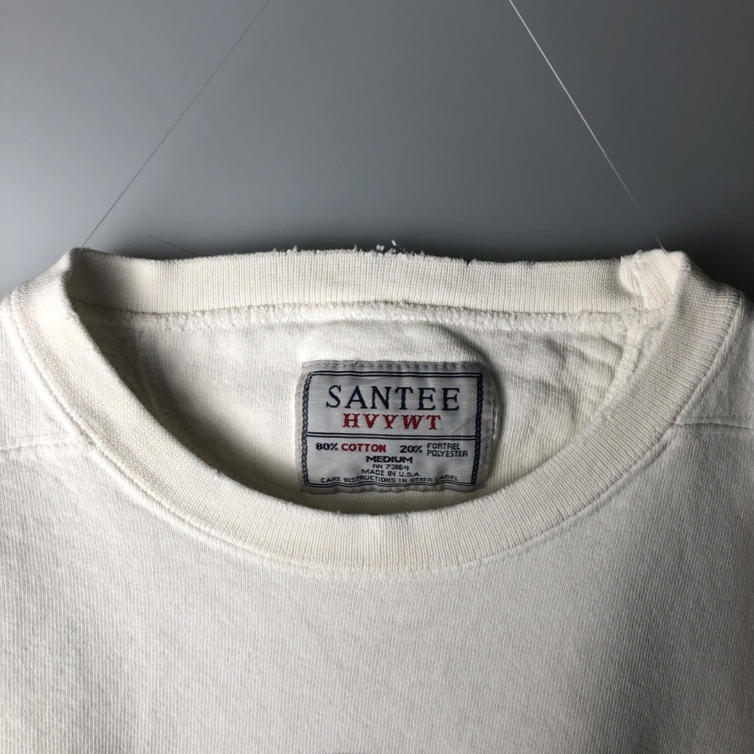 90'S SANTEE HVYWT Hard Rock Cafe Advertising Sweatshirt, Made in USA, Men's Size Medium, Vintage cotton white type Vintage Second Hand