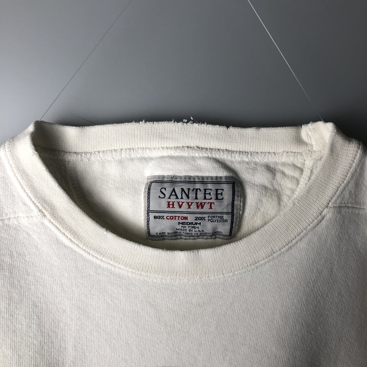 90'S SANTEE HVYWT Hard Rock Cafe Advertising Sweatshirt, Made in USA, Men's Size Medium, Vintage cotton white type Vintage Second Hand