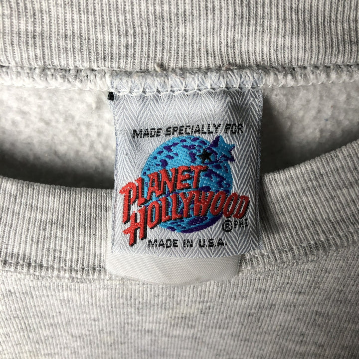 PLANET HOLLYWOOD Advertising Sweatshirt, Made in USA, Men's Size XL unclear gray type Vintage Second Hand