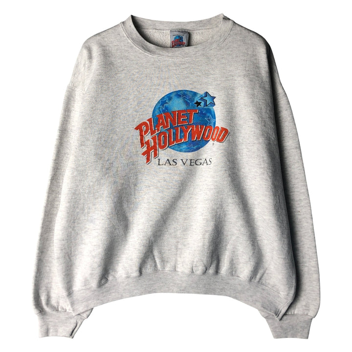 90'S Planet Hollywood Advertising Sweatshirt, Made in USA, Men's L, Vintage cotton gray type Vintage Second Hand