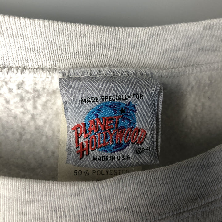 90'S Planet Hollywood Advertising Sweatshirt, Made in USA, Men's L, Vintage cotton gray type Vintage Second Hand
