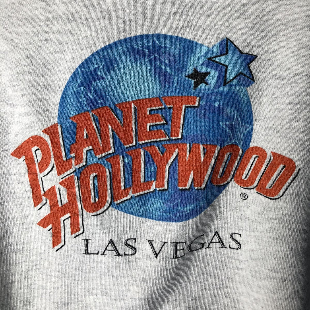 90'S Planet Hollywood Advertising Sweatshirt, Made in USA, Men's L, Vintage cotton gray type Vintage Second Hand