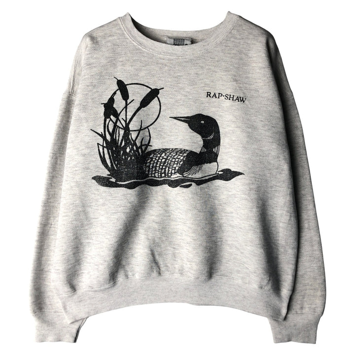 Vintage 90'S Lee Black Loon Animal Pattern Sweatshirt, Made in USA, Men's Size L cotton gray type Vintage Second Hand