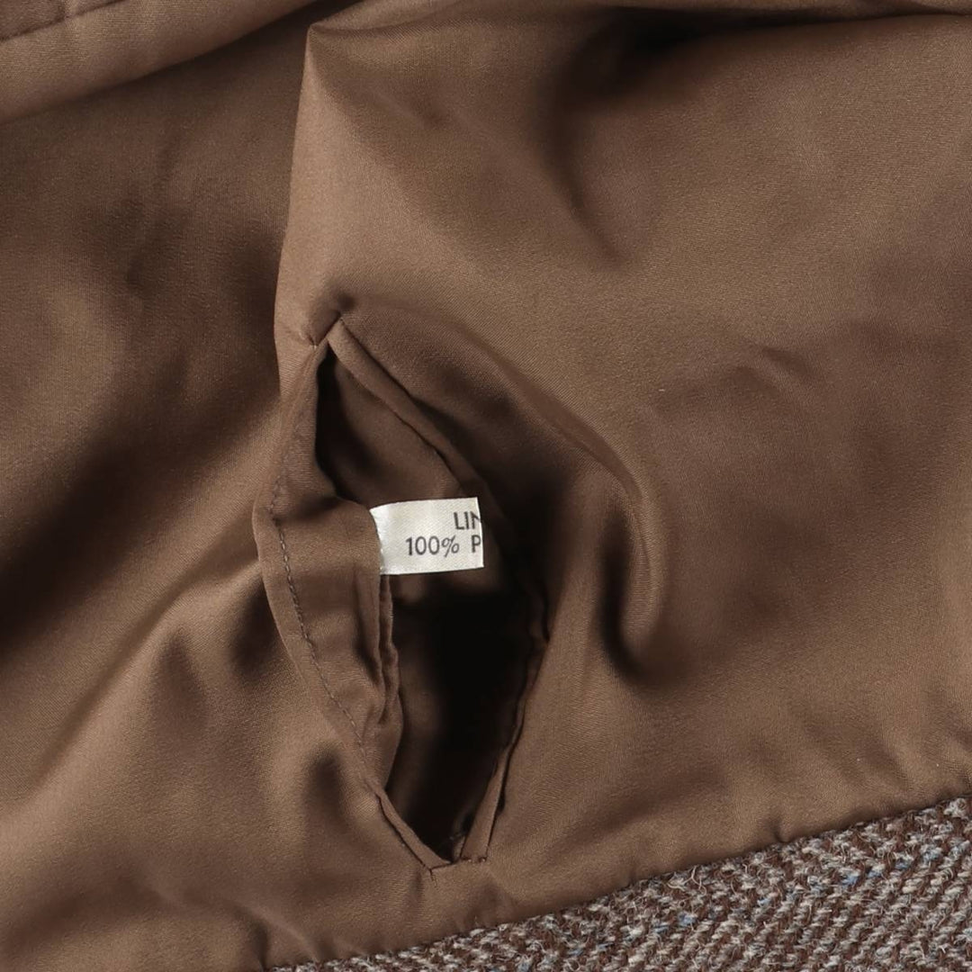 Vintage Harris Tweed Herringbone Wool Tailored Jacket from the 1980s-1990s, Men's Size Medium wool brown type Vintage Second Hand