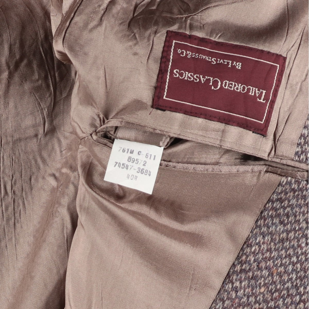 Vintage 1980'S Levi's Tailored Classics colored nep wool tailored jacket, men's size M wool brown type Vintage Second Hand