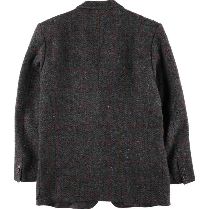 Hugo Boss Check Pattern Wool Tailored Jacket, Men's Size L wool Charcoal Vintage Second Hand