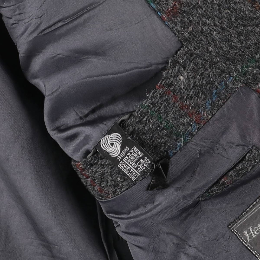 Hugo Boss Check Pattern Wool Tailored Jacket, Men's Size L wool Charcoal Vintage Second Hand