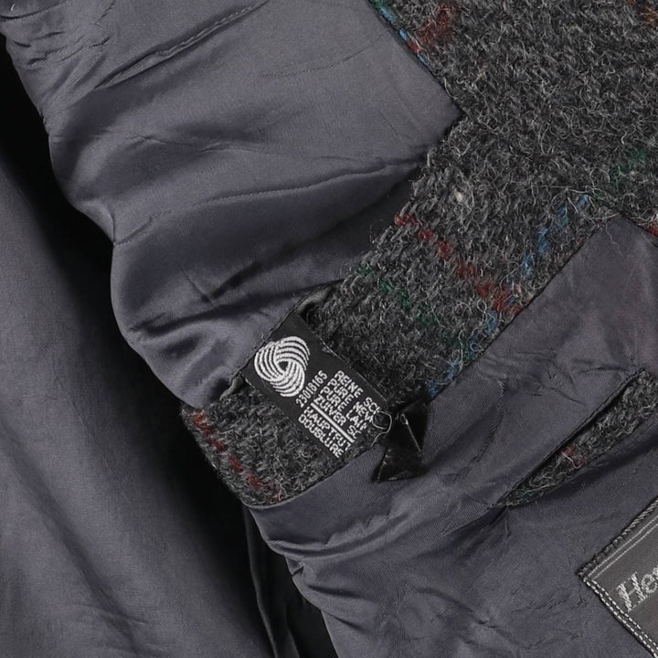 Hugo Boss Check Pattern Wool Tailored Jacket, Men's Size L wool Charcoal Vintage Second Hand